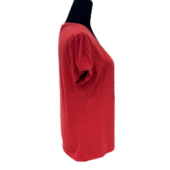 New Woman Design (NWD) Red Scoop Neck Short Sleeved Vintage T-Shirt - Picture 4 of 6